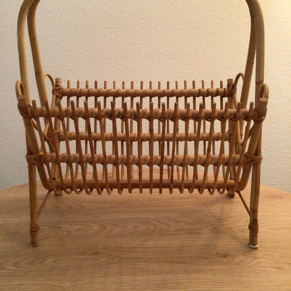 Vintage Bamboo  Magazine Holder 1960's