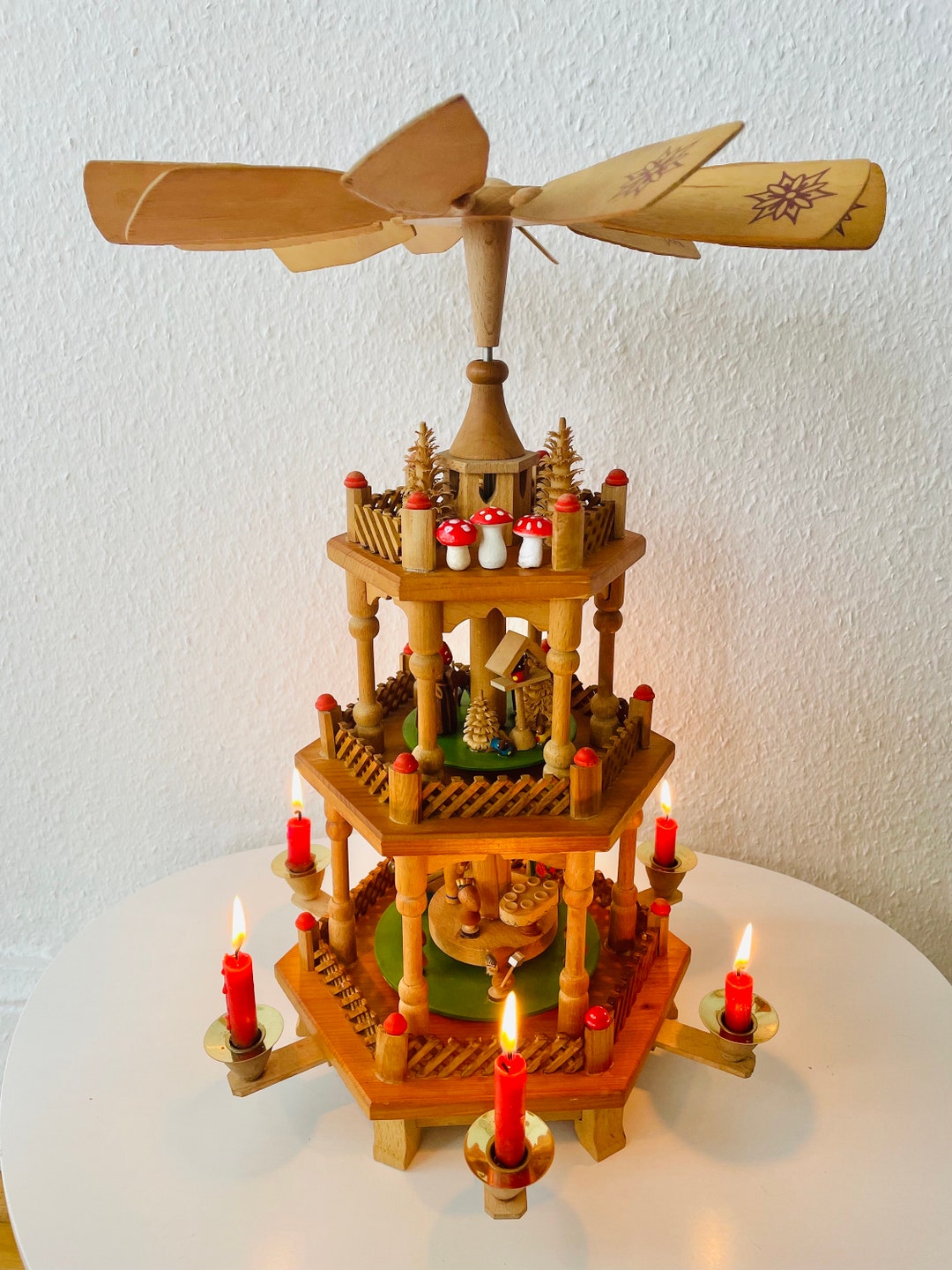 Vintage German Christmas Pyramid Rapunzel Theme 1960s Etsy