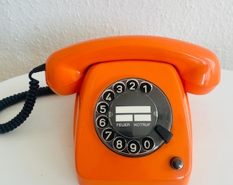 Vintage Phone Orange Color Mid Century - 1970's Germany