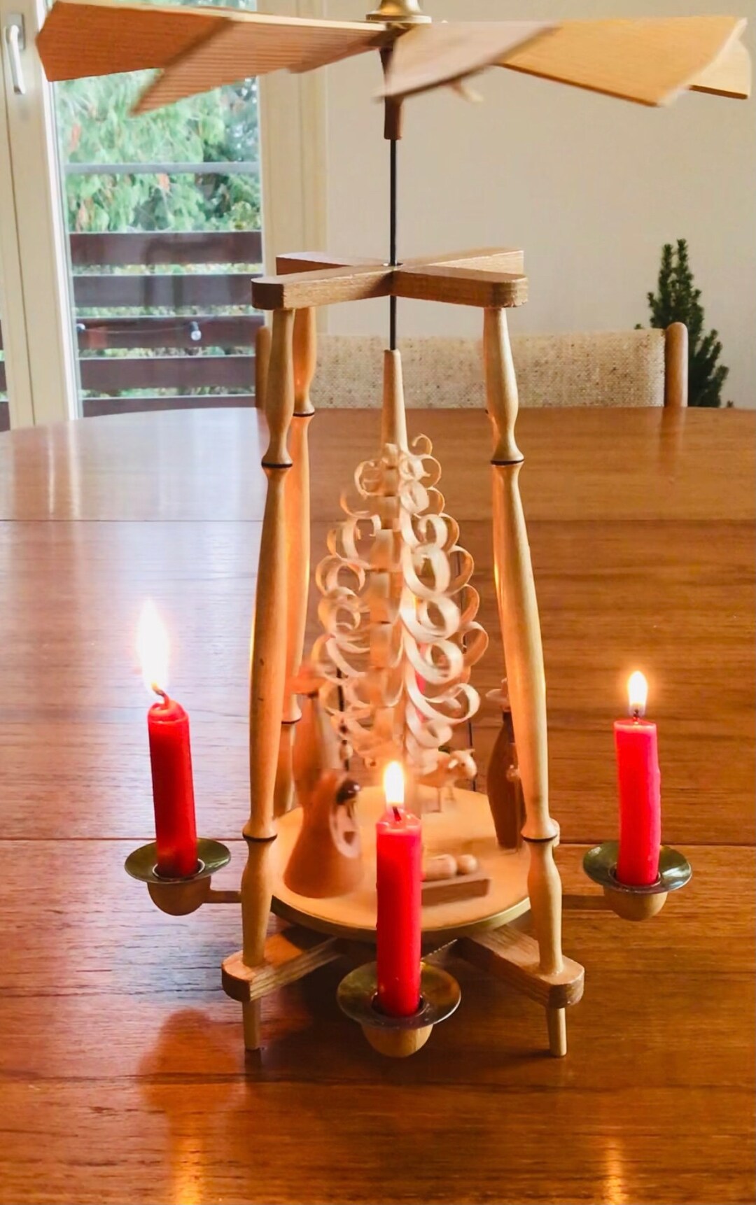 Vintage German Christmas Pyramid 1960s Original Etsy