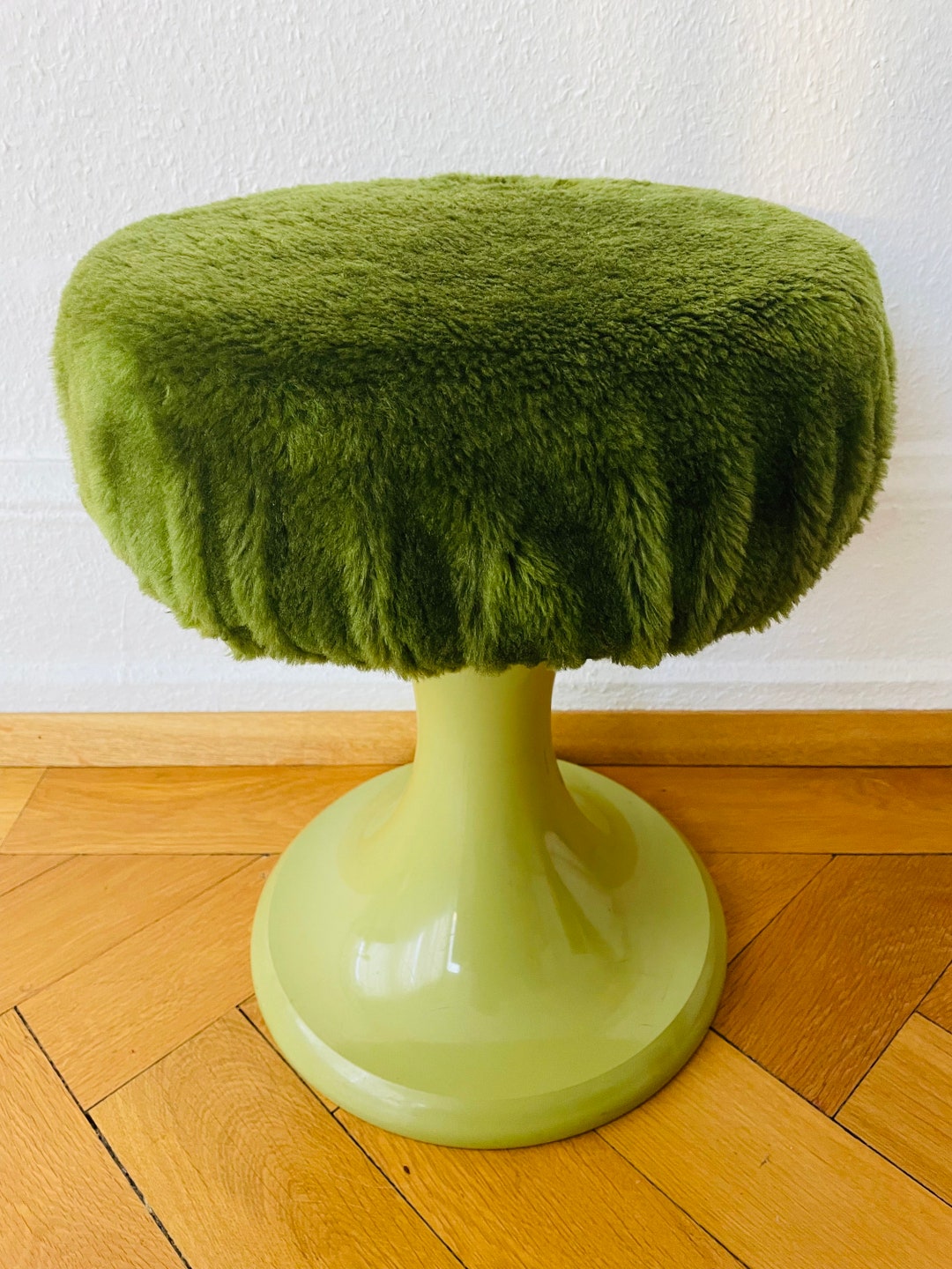 Vintage Space Age Design Avocado Green Color Stool With Green - Etsy