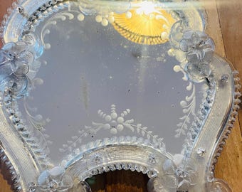 Vintage Venezianische Murano Glas Spiegel 1950er Jahre