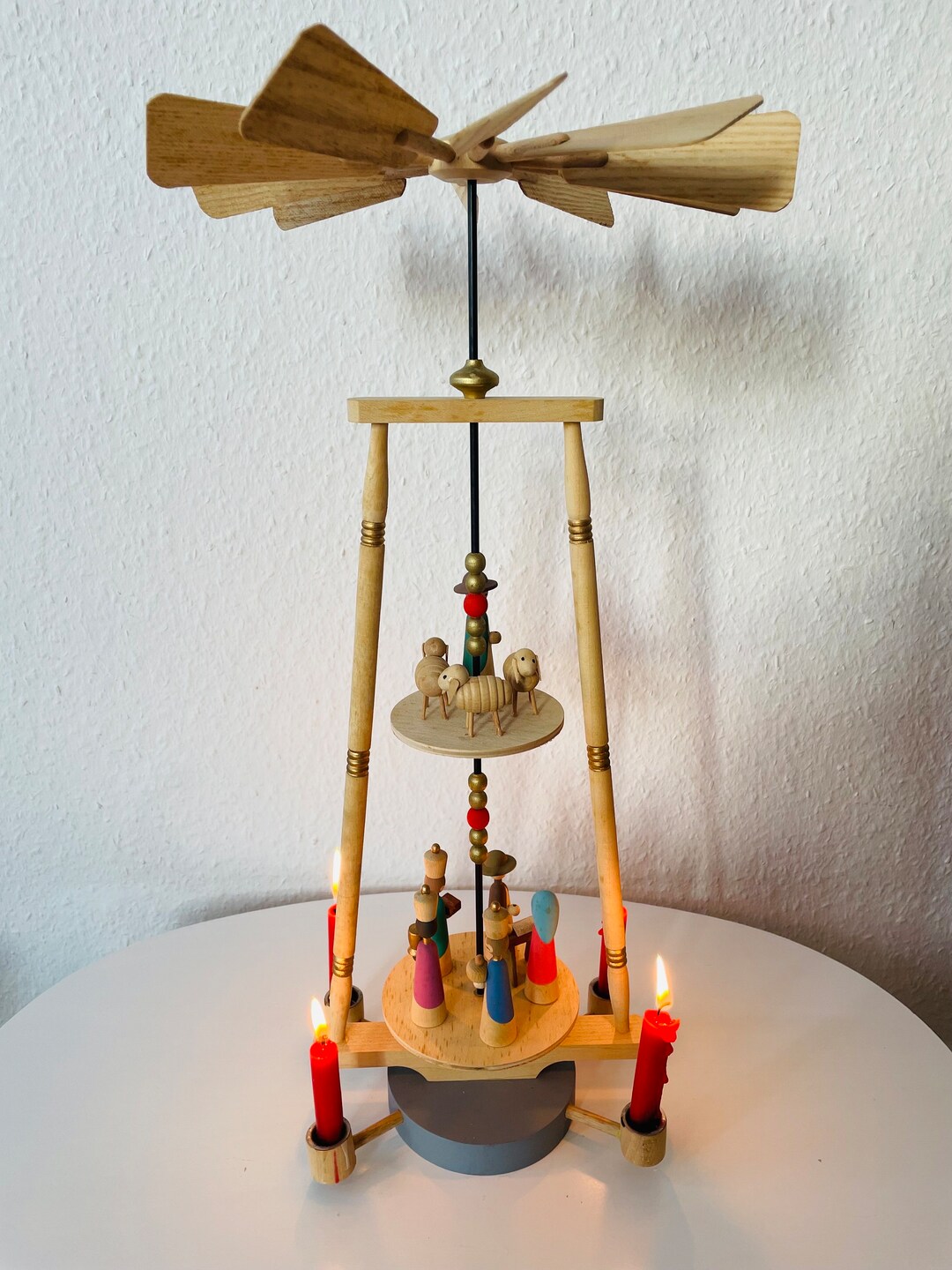 Vintage German Christmas Pyramid Original 1970's Etsy