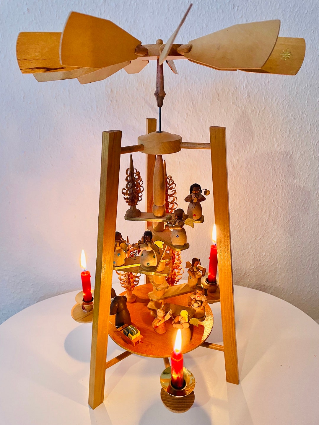 Rare Vintage German Christmas Pyramid 1960s Original Etsy