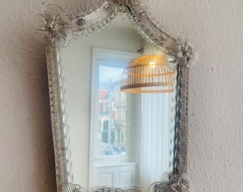 Vintage Venetian Murano Glass Mirror 1950s