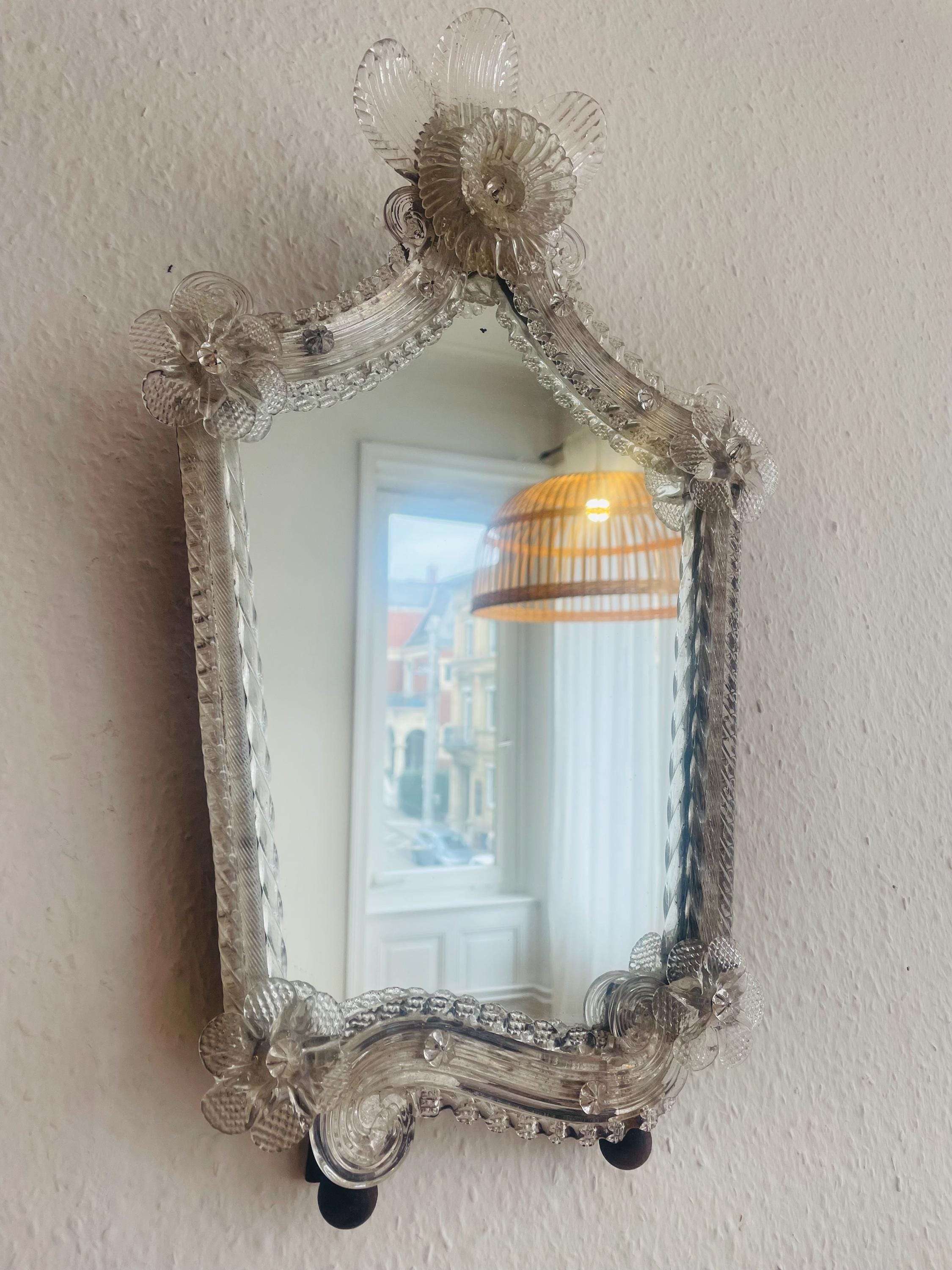 イタリア⭐︎MURANO☆大型⭐︎ヴェネチアンムラノガラスミラー☆壁掛鏡