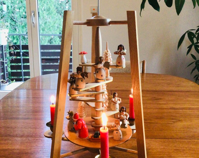 Rare Vintage German Christmas Pyramid 1960s Original Etsy