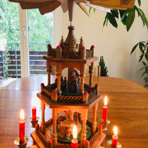 Vintage German Christmas Pyramid Erzgebirge Original 1970s Etsy