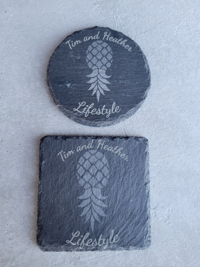 Alternative Coasters Personalized Slate Upside Down Pineapple Coasters, Swinger Decorations ...