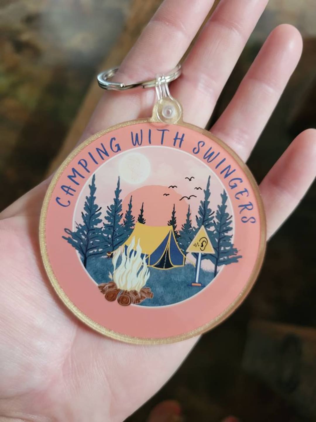 Swingers Camping Keychain / Tent or Camper Decor / Upside Down