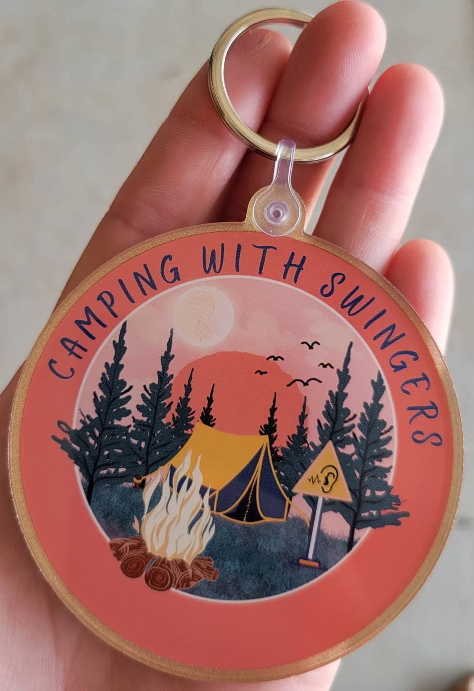 Swingers Camping Keychain / Tent or Camper Decor / Upside Down