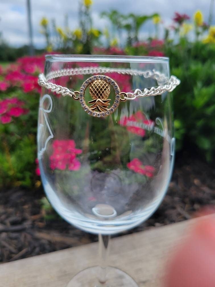 Pineapple Anklet Upside Down Pineapple Anklet Lifestyle Etsy