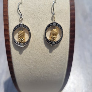 Upside Down Pineapple Spinner Earrings / Swinger Lifestyle Jewelry / Statement Earrings / Multi-colored Gold and Silver