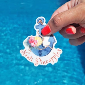 Nauti Pineapples Sticker, Upside down pineapple anchor sticker, Lifestyle Sticker, Boating sticker with an Upside Down Pineapple, Swinger