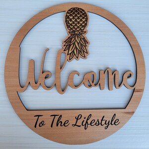 Unique Swinger Lifestyle Welcome Sign * Cherry Colored Indoor/Outdoor Wall Art