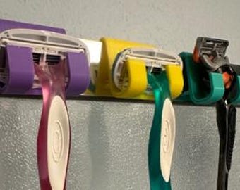 3D Printed Razor Holder Set (3-Pack) — Secure, Colorful, & Space-Saving!