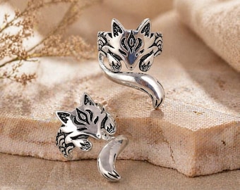 Fox Ear Cuff, Kitsune Ear Cuff, Silver Fox Earrings, Non Piercing Ear Cuff, Elvish Ear Cuff, Fairy Ear Cuff, Cosplay Jewelry Gift For Her