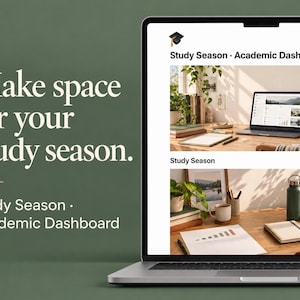 Study Season Notion Template Academic Dashboard with Resource Library | Editable College Student Resource Organizer in Your Notion Workspace