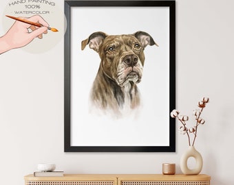 Custom Pet Portrait, Personalised Pet Portrait from Photo, Original Watercolor Painting