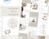 30 Instagram Templates for Canva| Instagram Story Templates| Instagram Post Template| Canva Blogger Template|