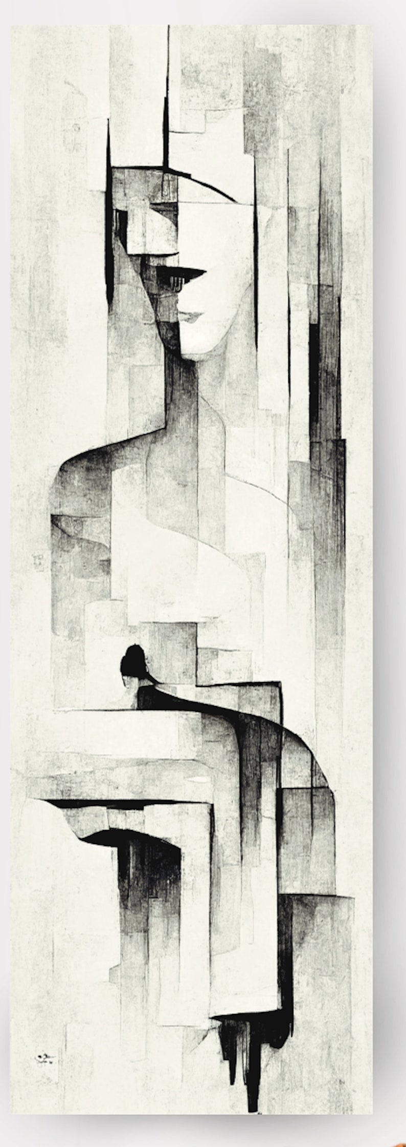 Modern Abstract Printable Tall Wall Art Set of 3 tall Etsy