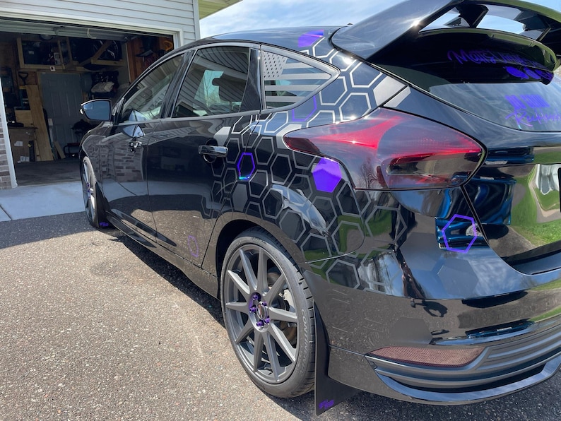 Hexagon / Honeycomb JDM Decal Sticker 4.5 inch / Hex Side Vehicle Wrap / Truck SUV Decals / Fits ANY Vehicle / Laptop/ Desktop image 1