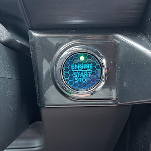 2x Start/Stop Button Tinted overlay sticker for Ford vehicles