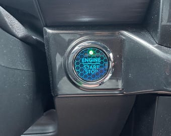 2x Start/Stop Button Tinted overlay sticker for Ford vehicles