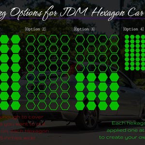 Hexagon / Honeycomb JDM Decal Sticker 4.5 inch / Hex Side Vehicle Wrap / Truck SUV Decals / Fits ANY Vehicle / Laptop/ Desktop image 8