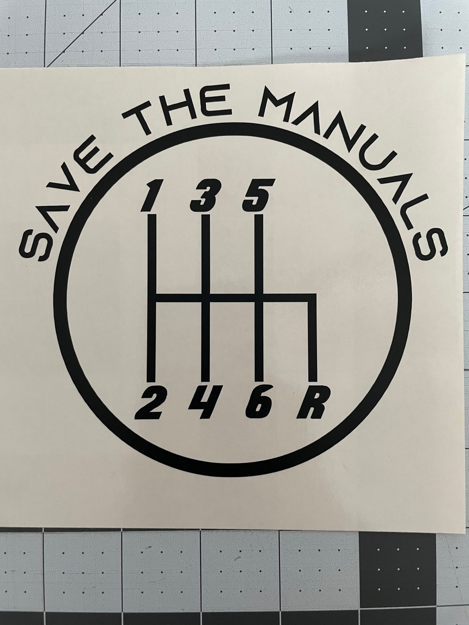 Save the Manuals Shift Pattern Decal customizable Etsy
