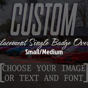 Replacement Custom Ford Badge Overlay Size: Small/Medium - Must Provide Previous Order Number
