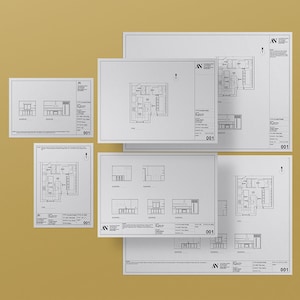 Simple Interior Design Title Block Templates A2 / A3 / A4 8.5x11 / 11x17 / 18x24 / 24x36 Sizes image 2
