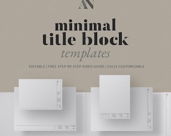 Minimal Interior Design Title Block Templates - A2 / A3 / A4 + 8.5x11 / 11x17 / 18x24 / 24x36 Sizes