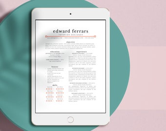 Edward Ferrars - CV/Resume + Letterhead Templates - *InDesign ONLY* - A4 and US Letter