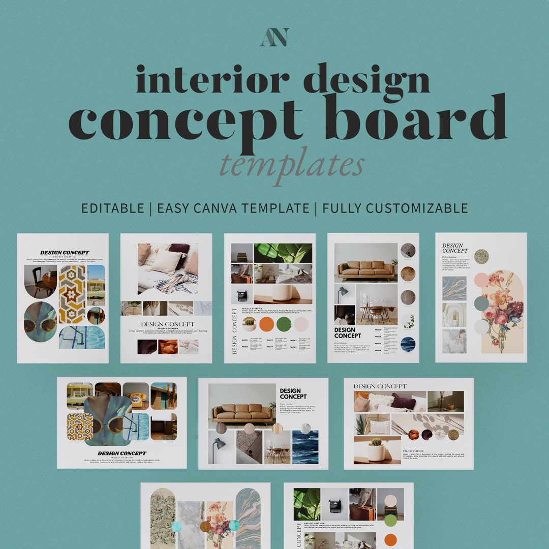 Interior Design Concept Board Templates Canva Template Etsy Interior Design Concept Board Templates Canva Template Etsy
