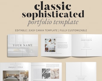 Classic Sophisticated Interior Design Portfolio Template - Canva Template