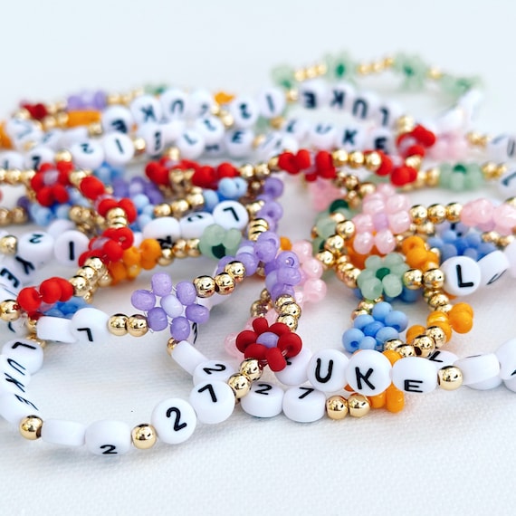 draw MILK BEADS BRACELET（BEADS:L） Watering Wellness Collab X Luke 12:27 Daisy Bracelet - Etsy