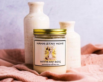 Tropical Mango Soy Wax Candle - Namastay Home With My Dog | Tropical Candle | Fruity Candle | Spring Candle | Summer Candle | Mango Candle