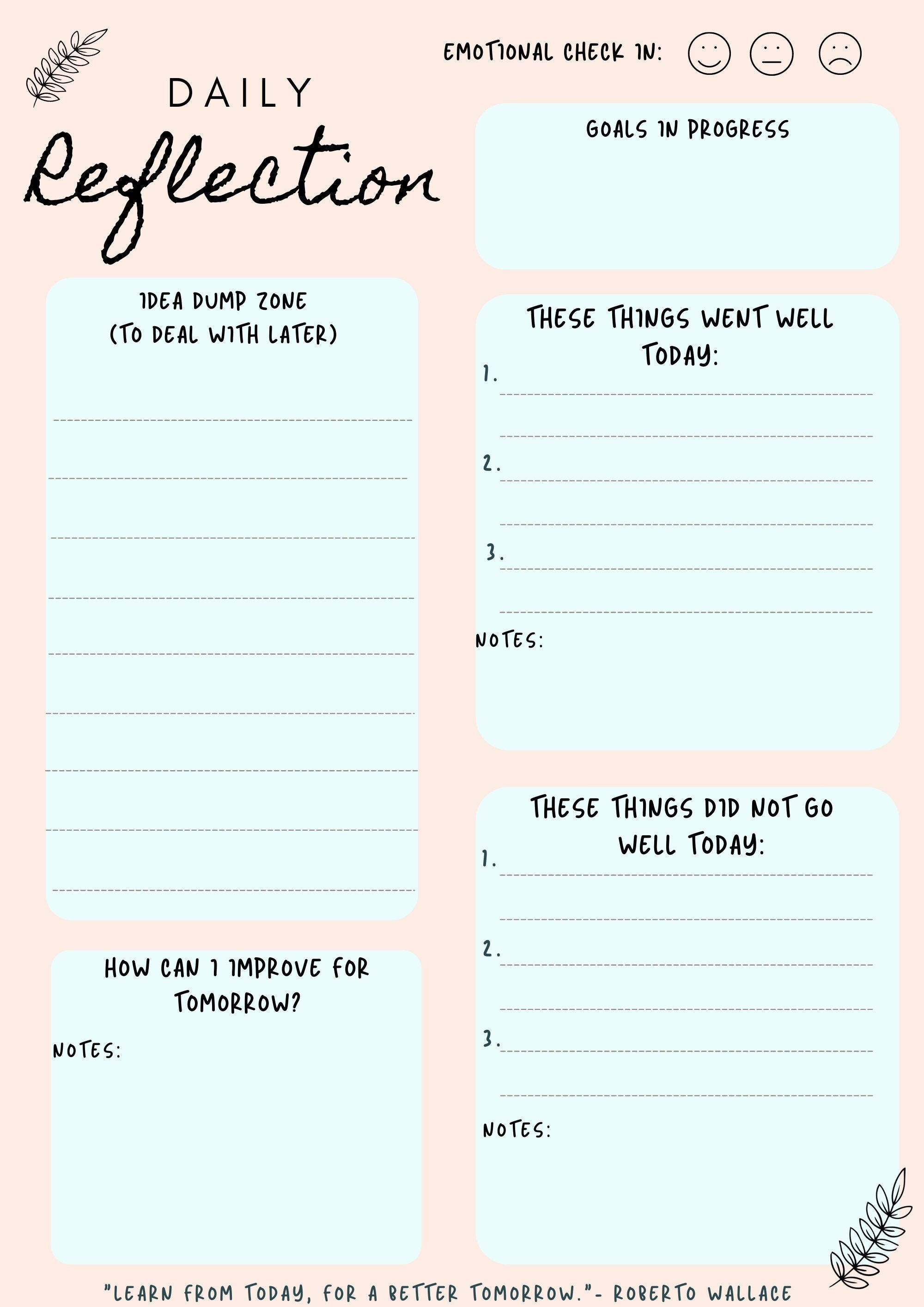 Reflection Journal Template