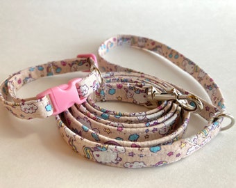 Unicorn leash and collar- small dog