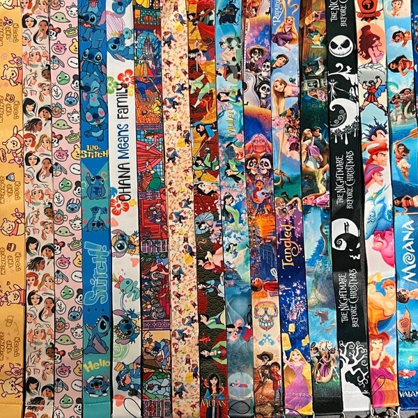 Pin Trading Lanyard | Stitch Lanyard | Winnie the Pooh | Badge Holder | Disney Princess | Mulan Lanyard | Mickey | Coco | Kawaii Keychain