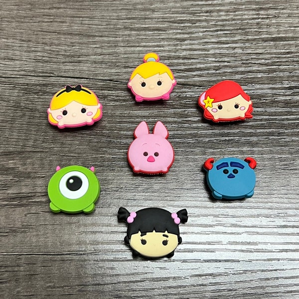 TsumTsum Style Shoe Charms | Princess Jibb | Tinkerbell | Ariel Mermaid | Alice Wonderland | Monsters Inc | Sulley and Boo | Comic Con