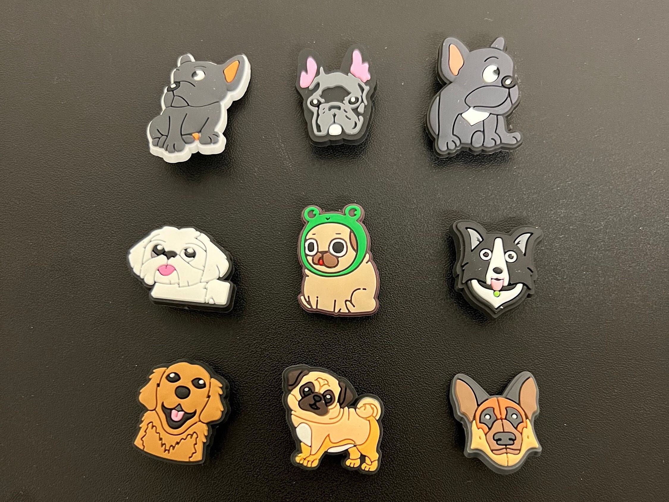 Jibbitz Charms for Crocs Dog Pet German Golden Pug Dachshund Shoe PVC