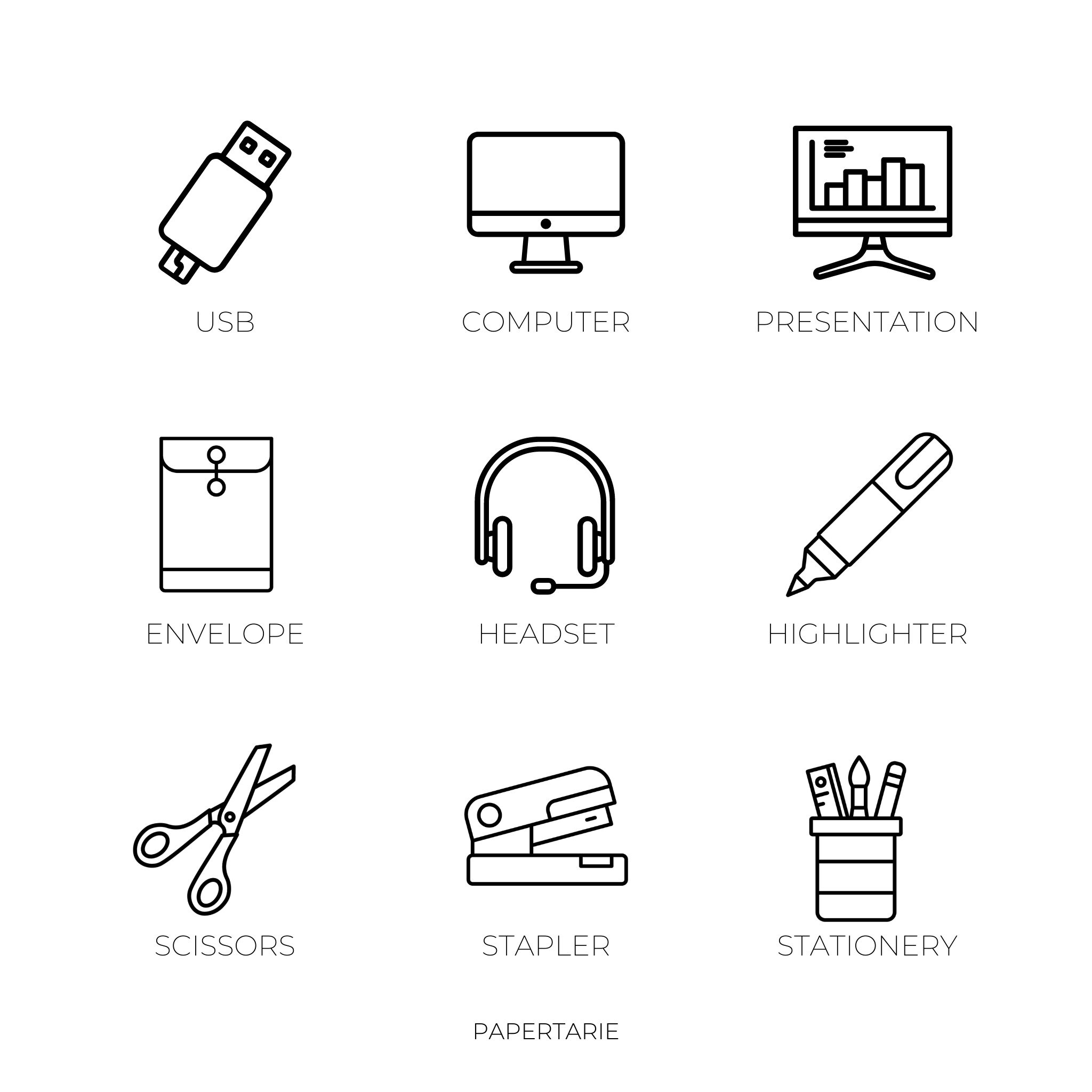 Admin Sticker Mini Office & Admin Stickers | Mini Icons | 21 Options | Transparent ...