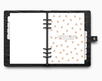 Gedruckt | Planer Dashboard | Herbst Duo | Gefallene Blätter und Pergament Paar | A5, A6, Personal | minimal | Ästhetisch