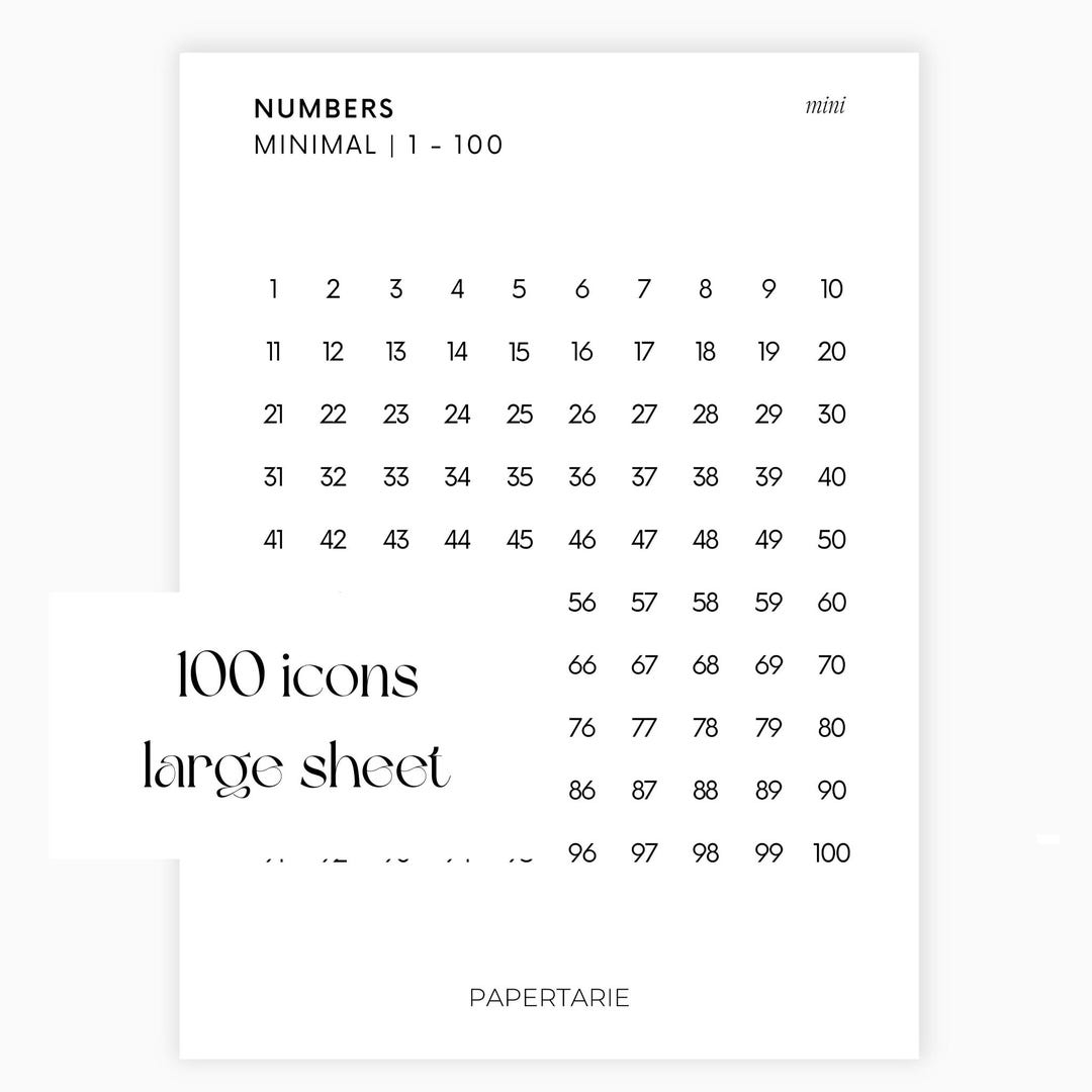 Mini Number Stickers | Journaling Stickers | Transparent | Minimal ...