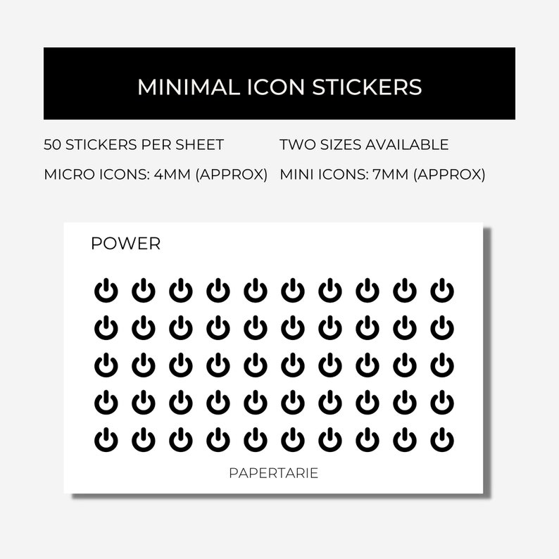 Small Sticker Icons Mini Symbol Icon Stickers | Mini Icons | 43 Options | Transparent ...