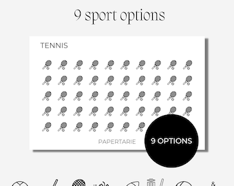 Sport Icon Stickers | Micro Icons | Mini Icon Stickers | 9 Options | Transparent Matte | Minimal | Hobonichi | Planner Stickers