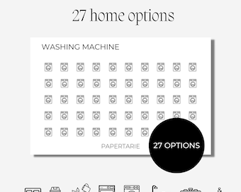 Micro Home Icon Stickers | Micro Icons | 27 Options | Transparent | Matte | Glossy | Minimal | Two Sizes | Planner Stickers | Hobonichi