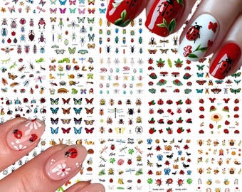 30pc Insect Nail Stickers - Easy No Mess Application - free gifts with purchase.